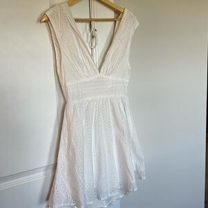 Hello Molly White Open/Tie Back Mini Dress